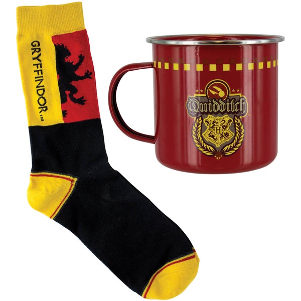 Harry Potter Gryffindor Quidditch Tin Mug and Socks Set