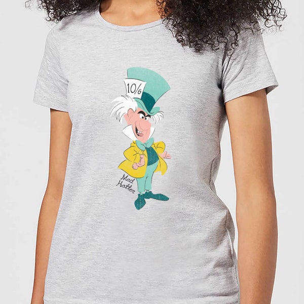 Disney Alice In Wonderland Gekke Hoedenmaker Dames T-shirt - Grijs