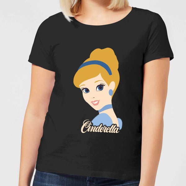 Disney Prinzessin Farben Silhouette Cinderella Damen T-Shirt - Schwarz