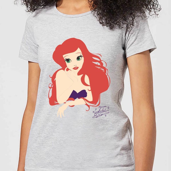 Disney Princess Colour Silhouette Ariel Women's T-Shirt - Grey
