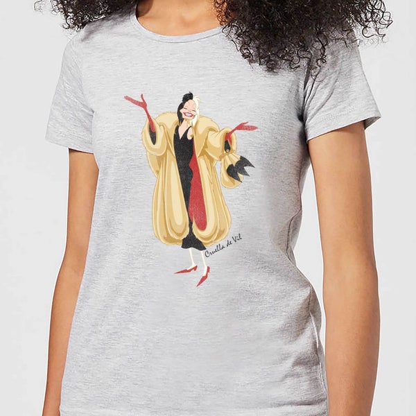 T-Shirt Femme Cruella d'Enfer 101 Dalmatiens Disney - Gris