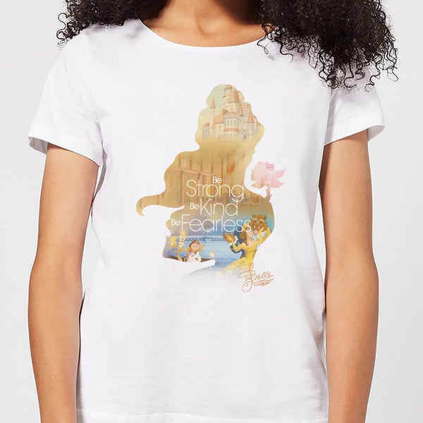 Camiseta Filled Silhouette Belle para mujer Disney Princess - Blanco