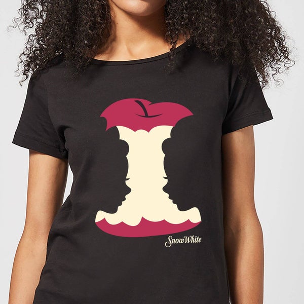 T-Shirt Femme Pomme Croquée Blanche-Neige Disney - Noir