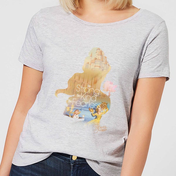 T-Shirt Principesse Disney Filled Silhouette Belle - Grigio - Donna