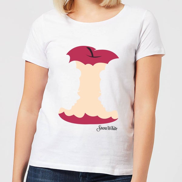 Disney Sneeuwwitje Appel Kleuren Silhouet Dames T-shirt - Wit