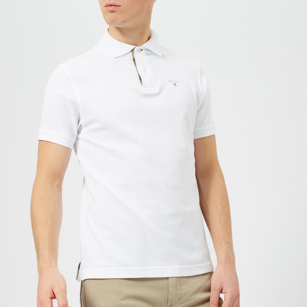 Barbour Heritage Men's Tartan Pique Polo Shirt - White