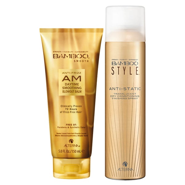 Alterna Bamboo Style Dry Finishing Spray and AM Daytime Smoothing Blowoout Balm Duo