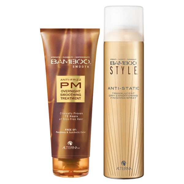 Alterna Bamboo Style Dry Finishing Spray and PM Overnight Smoothing Treatment Duo