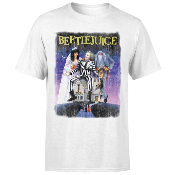 Beetlejuice Distressed Poster T-Shirt - Weiß