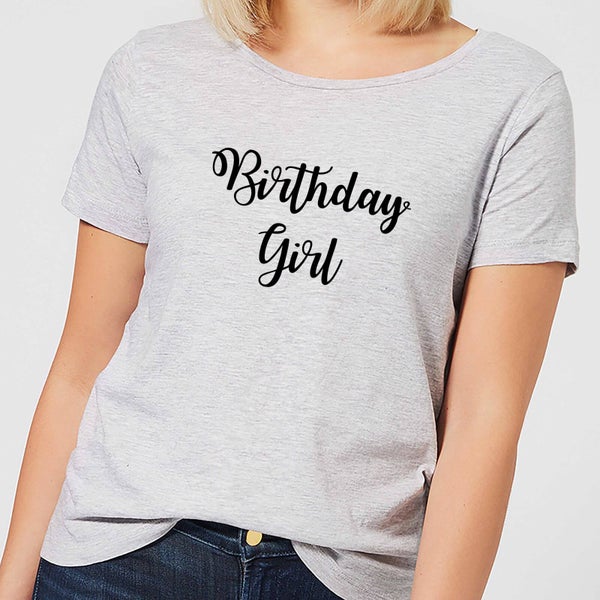T-Shirt Femme Birthday Girl - Gris