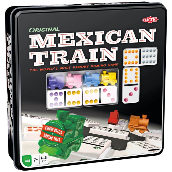 Mexican Train in Tin - 91 Double 12 Dominoes Game