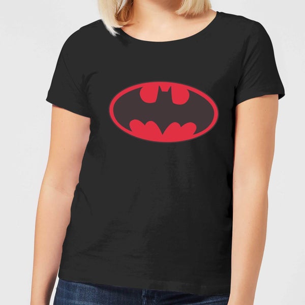 DC Comics Batman Red Logo Women's T-Shirt in Black