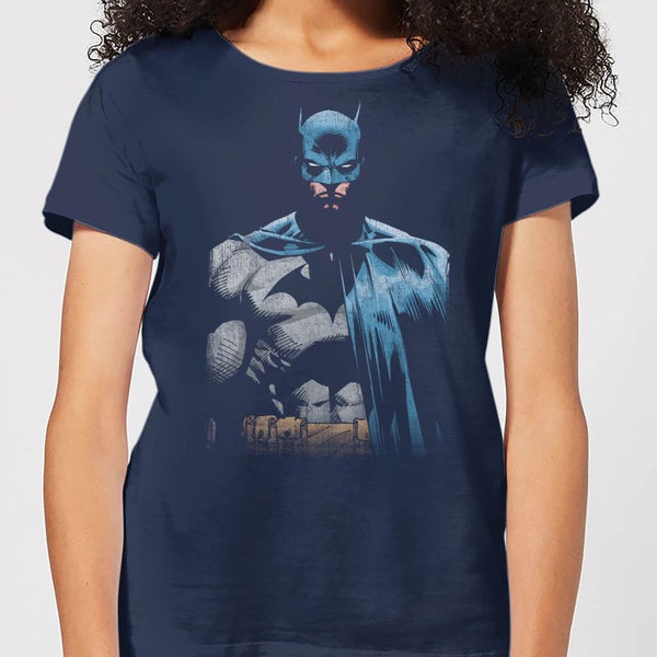Batman Close Up Damen T-Shirt - Navy Blau Blau