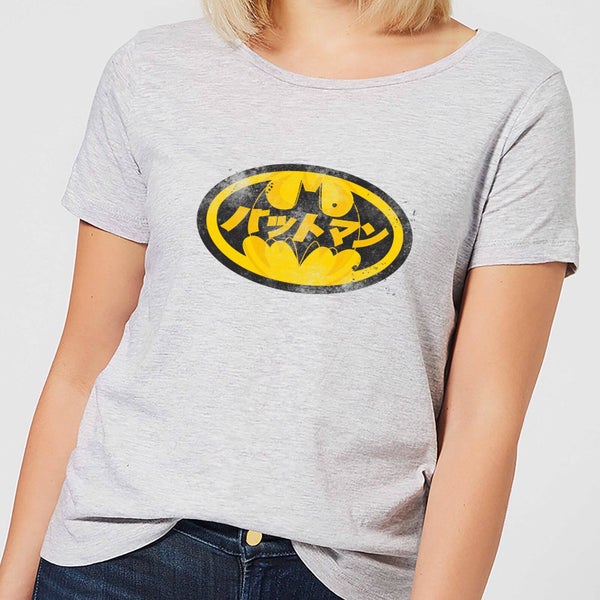 T-Shirt Femme Batman DC Comics - Logo Japonais - Gris