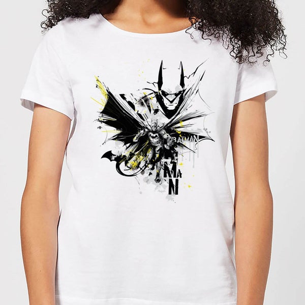 T-Shirt Femme Batman DC Comics - Batface Splash - Blanc