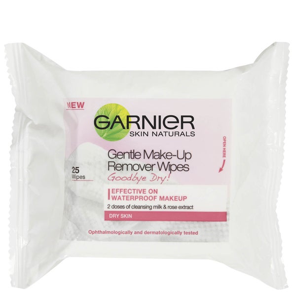 Garnier Skin Naturals Gentle Make-up Remover Wipes for Dry Skin (25 Wipes)