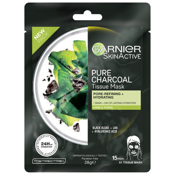 Garnier SkinActive Pure Charcoal Tissue Mask - Black Algae (1 Mask)