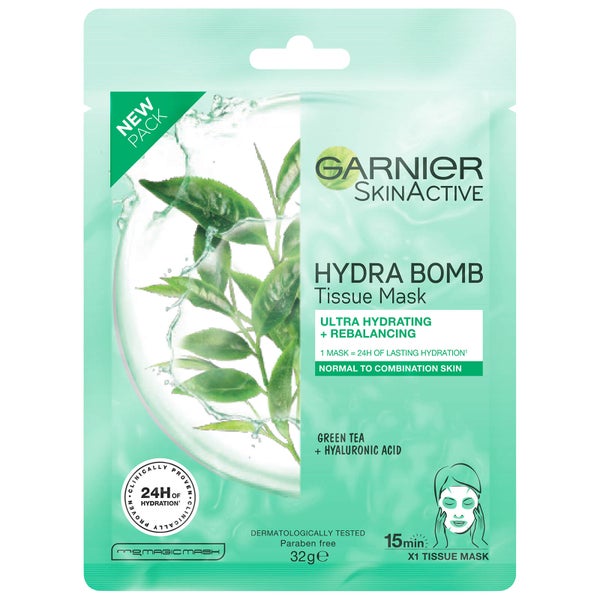 Garnier SkinActive Hydra Bomb Tissue Face Mask - Green Tea (1 Mask)
