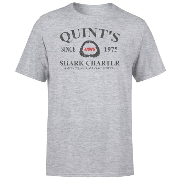 T-Shirt Lo Squalo Quint's Shark Charter - Grigio