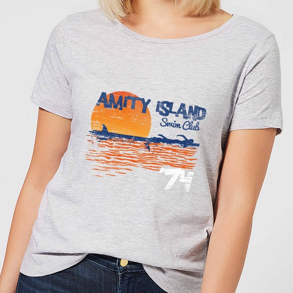 Jaws Amity Swim Club Dames T-shirt - Grijs