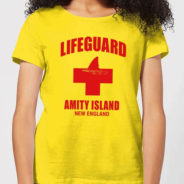 T-Shirt Femme Les Dents de la mer - Garde-Côte Amity Island - Jaune