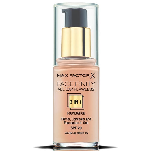 Max Factor Facefinity 3 in 1 All Day Flawless Foundation podkład do twarzy 3 w 1 30 ml – 45 Warm Almond