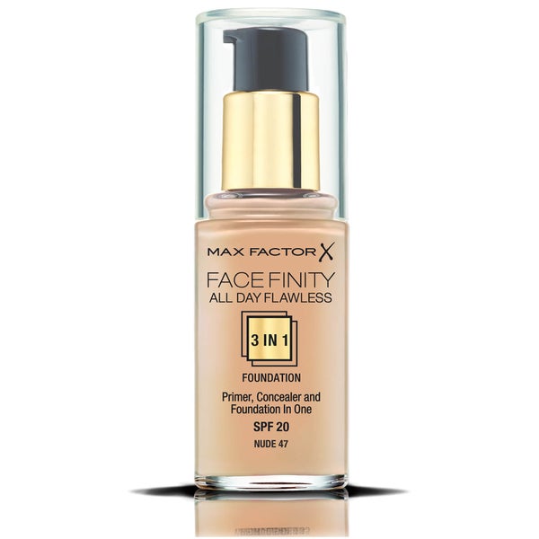 Max Factor Facefinity 3 in 1 All Day Flawless Foundation podkład do twarzy 3 w 1 30 ml – 47 Nude