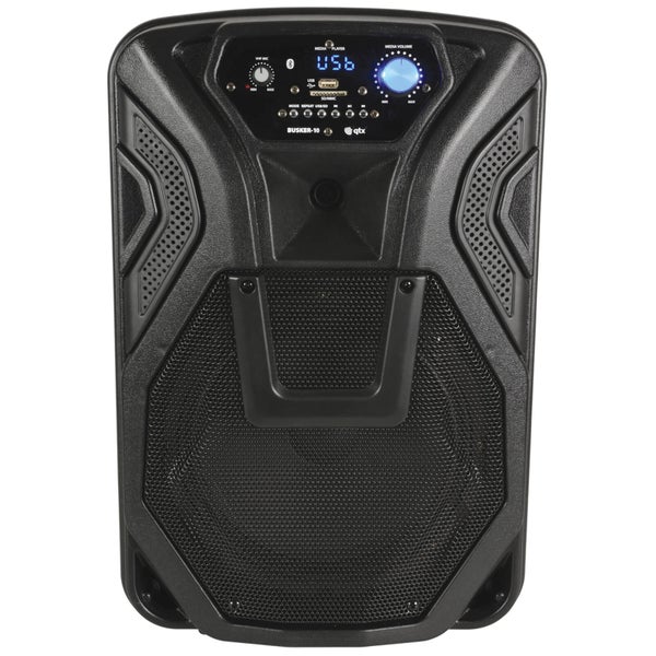 QTX Busker-10 Battery Powered Portable Bluetooth PA System (1 Mic Included) - Black