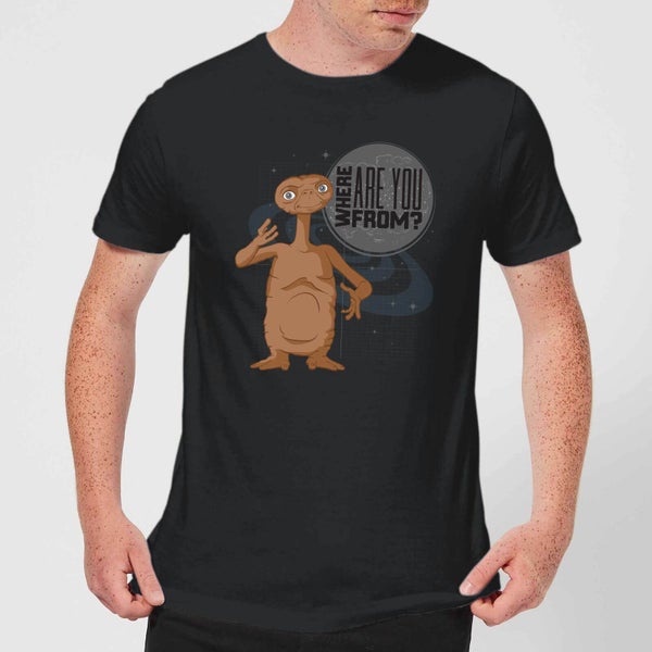 T-Shirt Homme E.T. l'extra-terrestre - D'où Viens-Tu - Noir