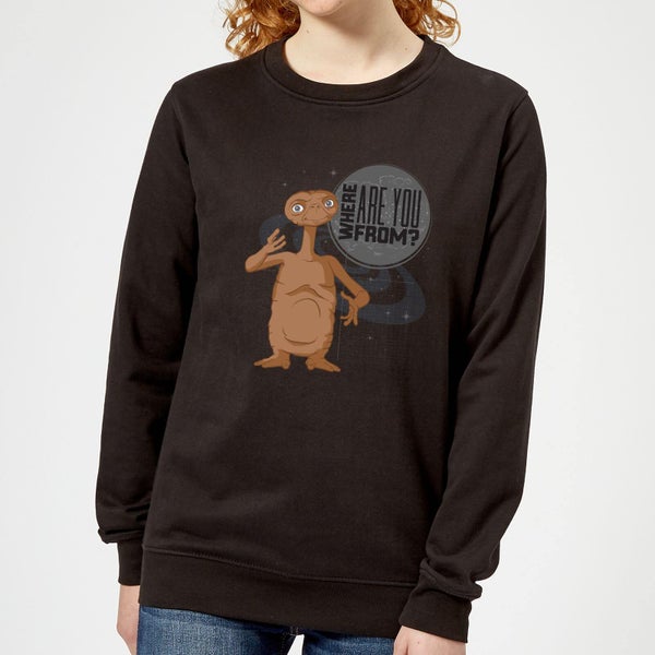 Sudadera E.T. el extraterrestre Where Are You From? - Mujer - Negro