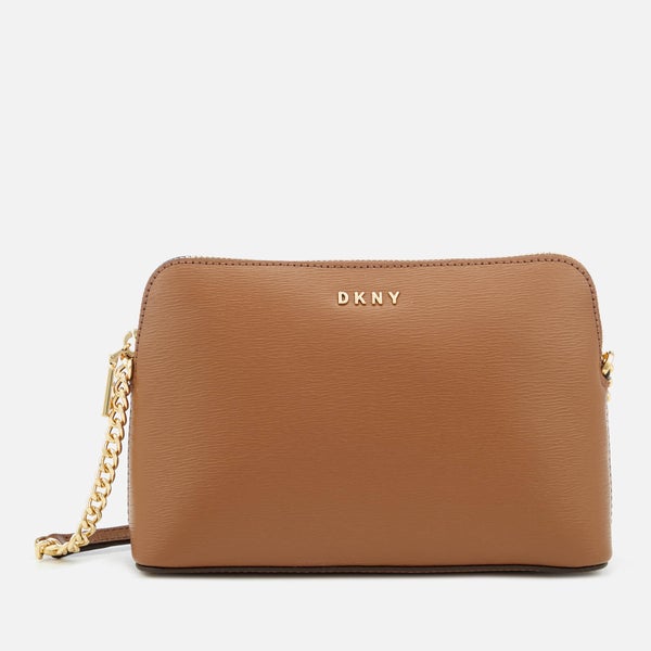 DKNY Women's Bryant Sutton Textured Leather Top Zip Cross Body Bag - Camel