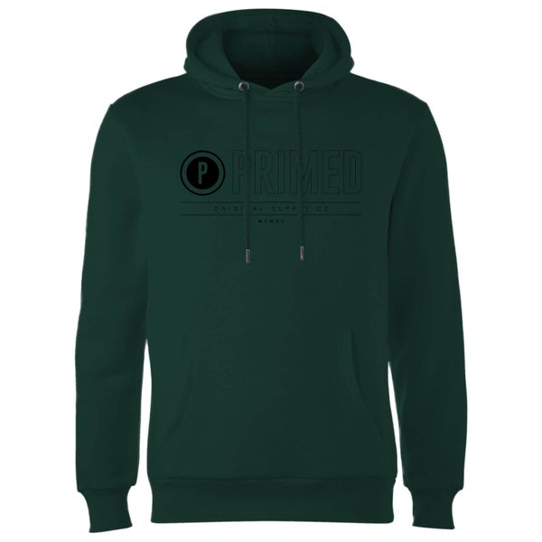 Primed Logo Graphic Print Hoodie - Forest Green