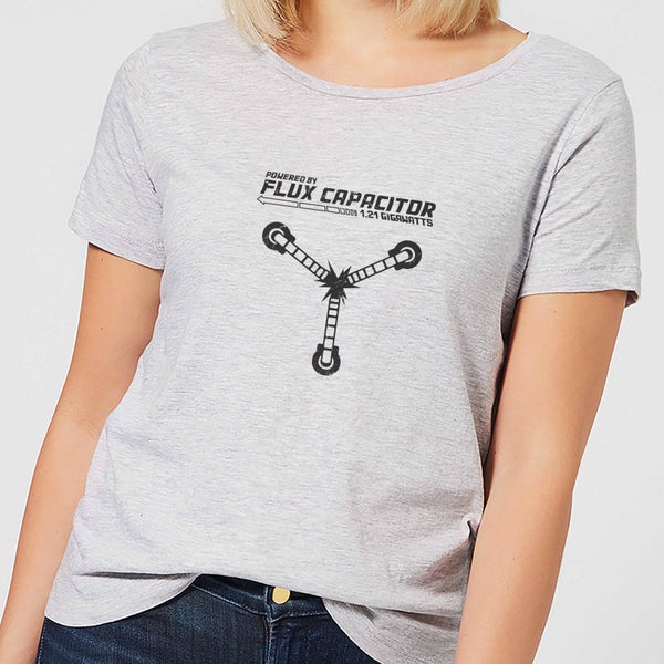 T-Shirt Femme Retour vers le Futur - Rechargé par le Convecteur Temporel - Gris