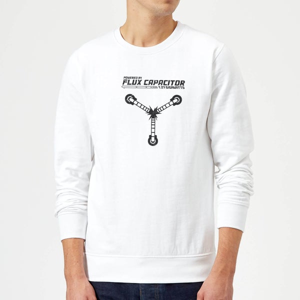 Back To The Future Powered By Flux Capacitor Sweatshirt - White