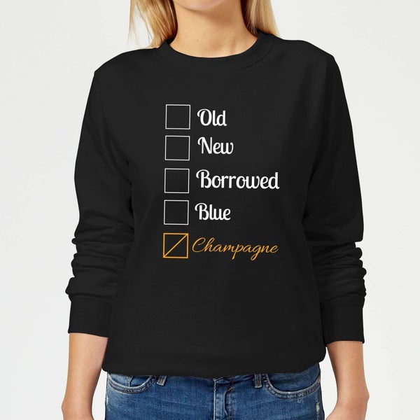 Champagne Tick Box Women's Sweatshirt - Black