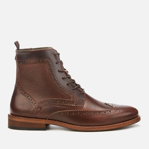 Barbour Men's Belford Leather Brogue Lace Up Boots - Mahogany