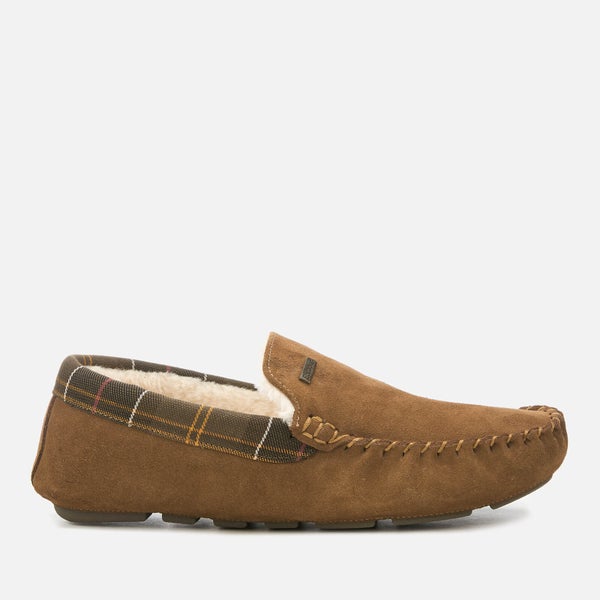 Barbour Men's Monty Suede/Fabric Moccasin Slippers - Camel
