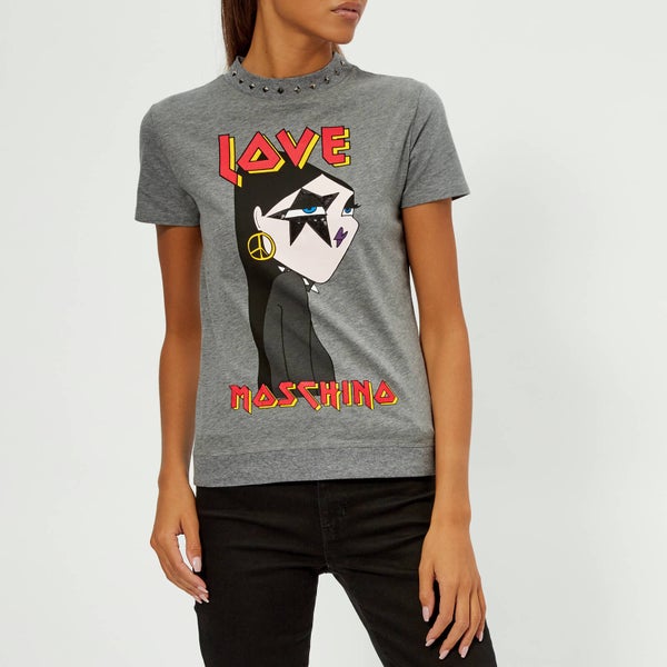 Love Moschino Women's Logo Lady T-Shirt - Grey