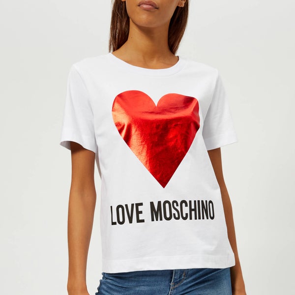 Love Moschino Women's Heart Logo T-Shirt - White