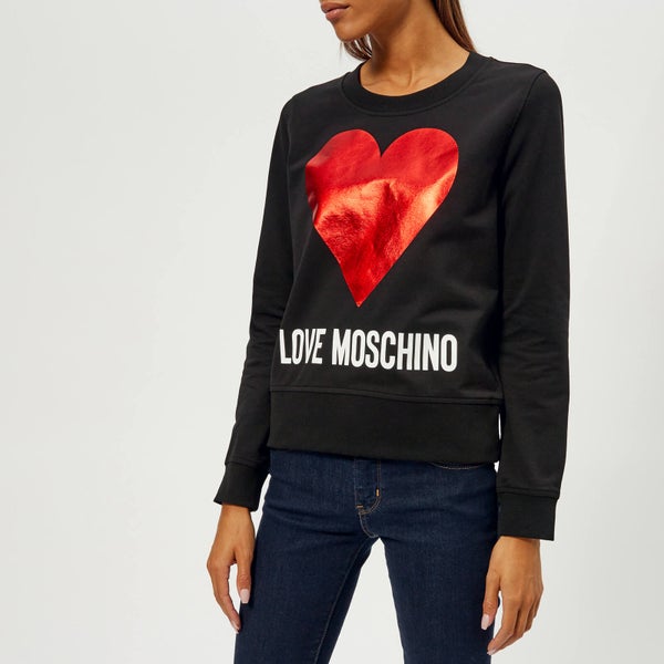 Love Moschino Women's Heart Logo Sweatshirt - Black