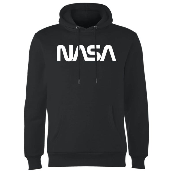 NASA Worm White Logotype Hoodie - Black