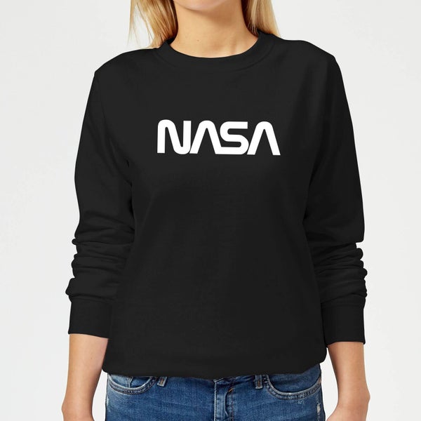 NASA Worm White Logotype Women's Sweatshirt - Black