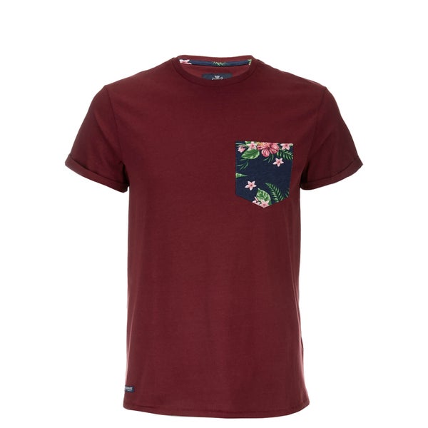 Threadbare Men's Tiki Pocket T-Shirt - Burgundy