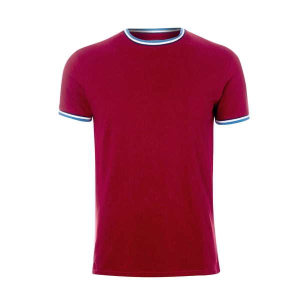 Broken Standard Men's Sacombe Tipped T-Shirt - Rich Red