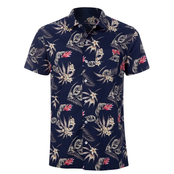 Broken Standard Men's Jason Tropical Shirt - Navy