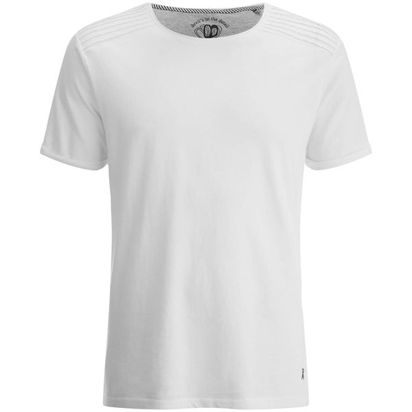 Ringspun Men's Snatch Ribbed Shoulder T-Shirt - White