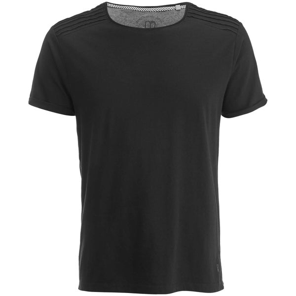 Ringspun Men's Snatch Ribbed Shoulder T-Shirt - Black