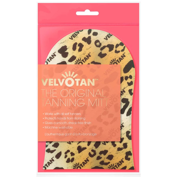 Рукавица для нанесения автозагара с леопардовым принтом Velvotan Self Tan Applicator Original Body Mitt - Leopard