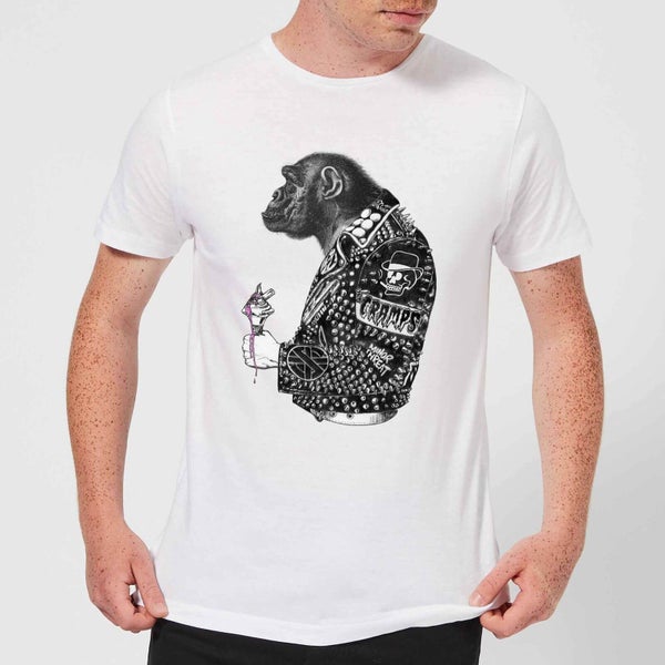 T-Shirt Homme Rum Knuckles Punky Monkey - Blanc
