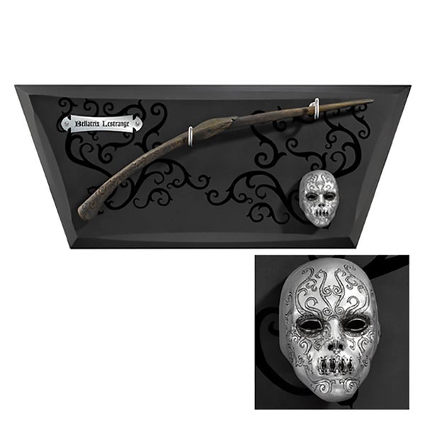 Harry Potter Bellatrix Lestrange's Wand with Wall Display and Mini Mask